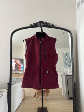 Carhartt Women's Burgundy Zip-Up Utility Vest